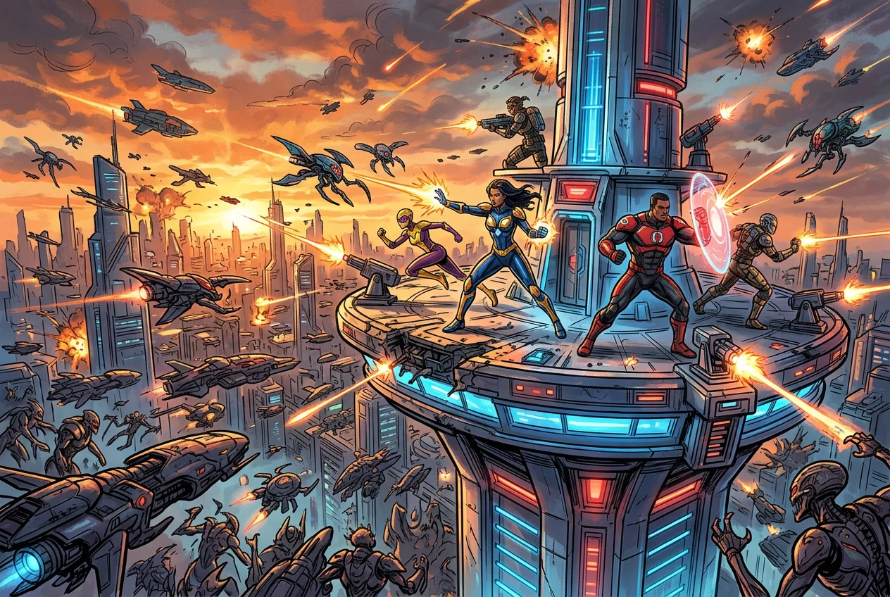 Tower Defense: Superheroes Battle